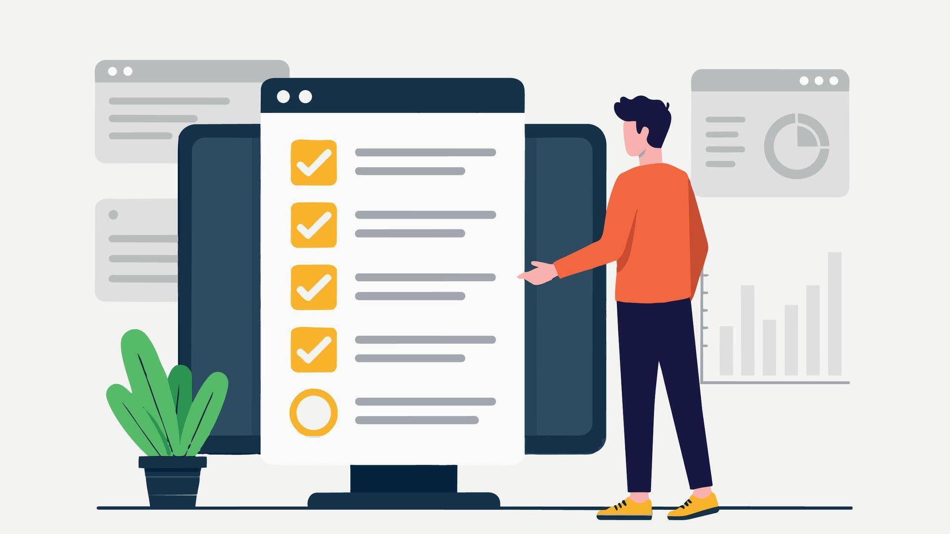 Digital checklist interface used in manufacturing operations